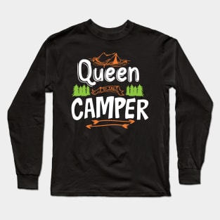 'Queen Of The Camper' Cool Camping Mountain Long Sleeve T-Shirt